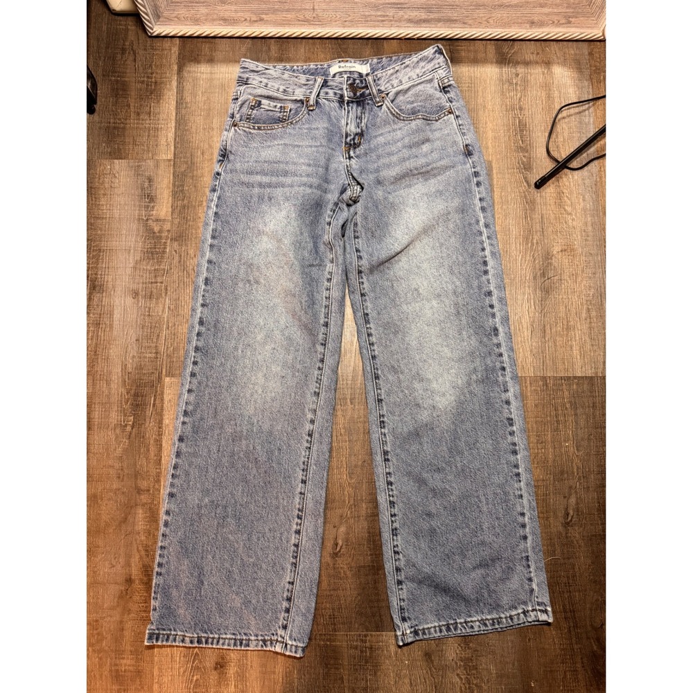 Refrain Los Angeles Women Wide Leg Jeans Light Wash High Rise Denim Size 00/23